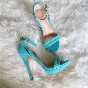 Turquoise Blue Stiletto Sandal Heels Wild Diva